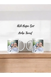 Miracix MRCKLT32 Kişiye Özel Kocamda Kocam Karımda Karım Fotoğraflı İsimli 2'li Kupa Bardak