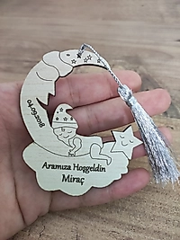 Ahşap Ay Dede İsim Yazılı Magneti, Mevlit, Sünnet, Yenidoğan Hediyelik