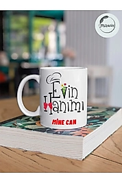 Miracix MRCKLT08 Kişiye Özel Evin Reisi,Evin Hanımı Baskılı 2'li Kupa Bardak Hediyelik