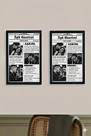 Sevgiliye Özel Aşk Gazetesi Tablosu – Fotoğraflı ve Kişisel Anı Gazetesi