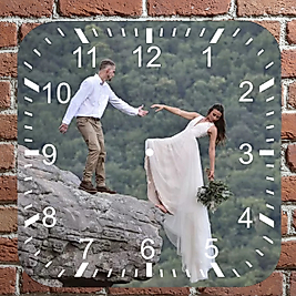 MİRACİX BS29 28 Cm Kare Duvar Saati Kişiye Özel Model 5