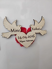 Ahşap Kanarya Söz, Nikah, Nişan, Kına, Düğün Magneti, Hediyelik Magnet