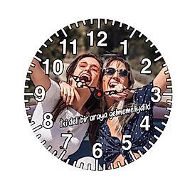 MİRACİX BS22 28 Cm Yuvarlak Duvar Saati Kişiye Özel Model 6