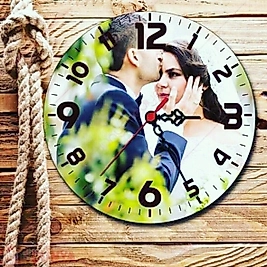 MİRACİX BS18 28 Cm Yuvarlak Duvar Saati Kişiye Özel Model 2