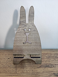 MRCKPK003 Köpek Figürlü Telefon Tutucu Ahşap Telefon Standı Masaüstü Telefon Tutucu Aparatı