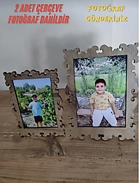 Miracix AS0409 Ahşap Fotoğraf Çerçevesi 13x18 cm ve 15x21 cm (Fotoğraf Dahil) Dekoratif, Masa Üstü Çerçeve