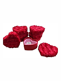 MİRACİX KA63 Kırmızı Kalpli Fiyonklu Peluş Hediye Kutusu