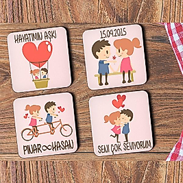 Kare Bardak Altlığı Kişiye Özel