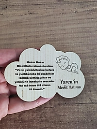Toptan Ahşap Bulut Şekilli Yazılı, Mevlit, Sünnet, Yenidoğan Magneti Hediyelik