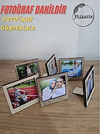 Miracix MRCTPTN54 Toptan Ahşap Renkli (Fotoğraf Dahil) Polaroid Mini Fotoğraf Çerçevesi - 9x9cm