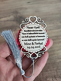 Ahşap Nazar Ayeti Söz, Nikah, Nişan, Kına, Düğün Magneti – Hediyelik Magnet
