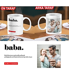 Miracix BBA0702 Babalar Gününe Özel Fotoğraf, İsim ve Yazı Baskılı Beyaz Kupa Bardak Hediyelik