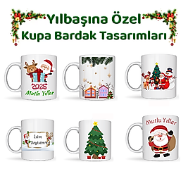 Miracix MRCYNiTN01 Kişiye Özel İsimli Resimli Toptan Yılbaşı Beyaz Kupa Bardak