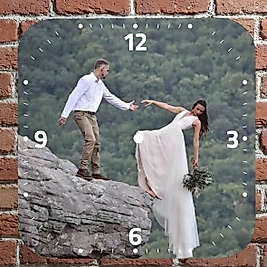 MİRACİX BS32 28 Cm Kare Duvar Saati Kişiye Özel Model 8