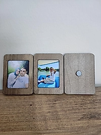 8 Adet 7x9.5 cm Kişiye Özel Resimli Ahşap Buzdolabı Magneti (Fotoğraf Dahil)
