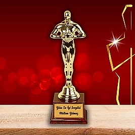 MİRACİX BS81 Kişiye Özel Oscar Ödülü – İsim ve Mesaj Baskılı Özel Tasarım Heykel