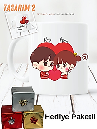 Miracix MRCSVG698 2 Adet Sevgililer Gününe Kişiye Özel, Baskılı Kupa Bardak Resimli Tasarım