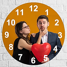 MİRACİX BS24 28 Cm Yuvarlak Duvar Saati Kişiye Özel Model 8