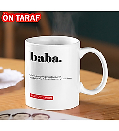 Miracix BBA0702 Babalar Gününe Özel Fotoğraf, İsim ve Yazı Baskılı Beyaz Kupa Bardak Hediyelik